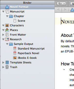 manuscript format novel